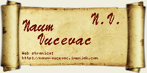 Naum Vučevac vizit kartica